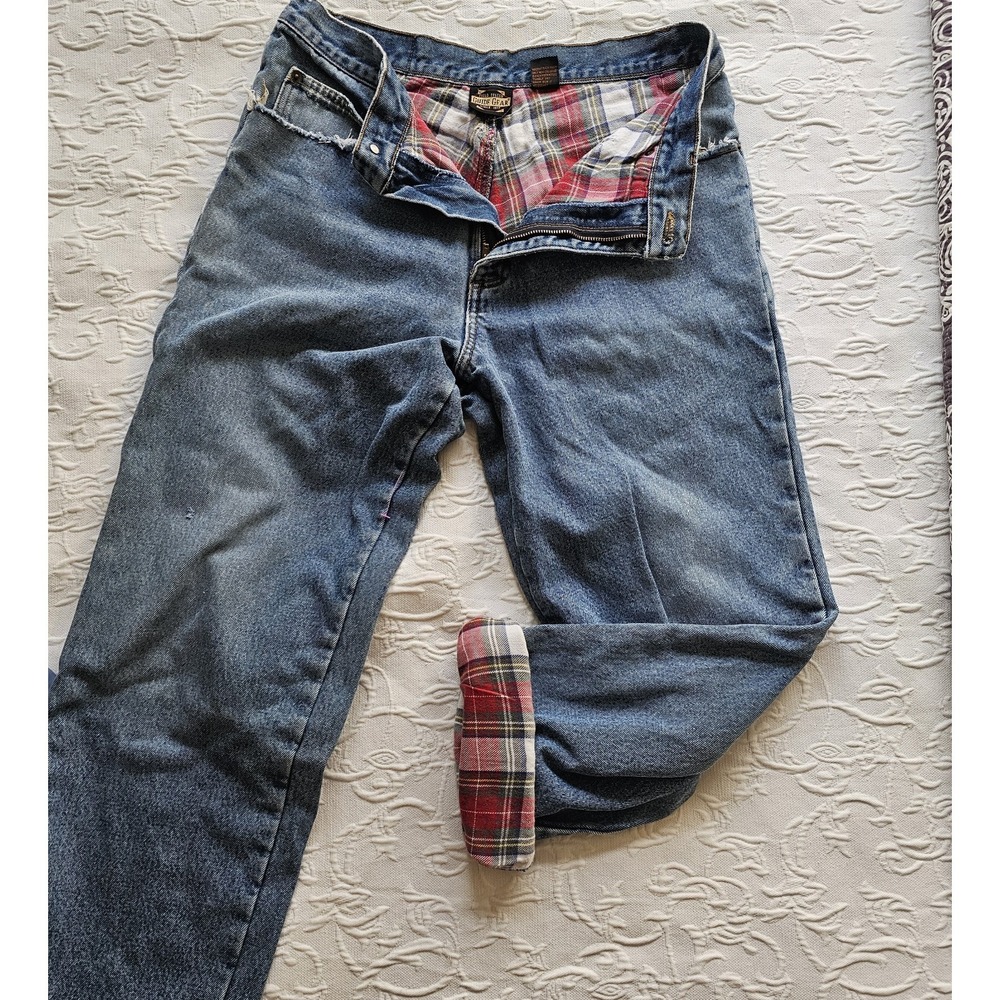 GUIDE GEAR Flannel Lined JEANS 34-30, Medium Blue